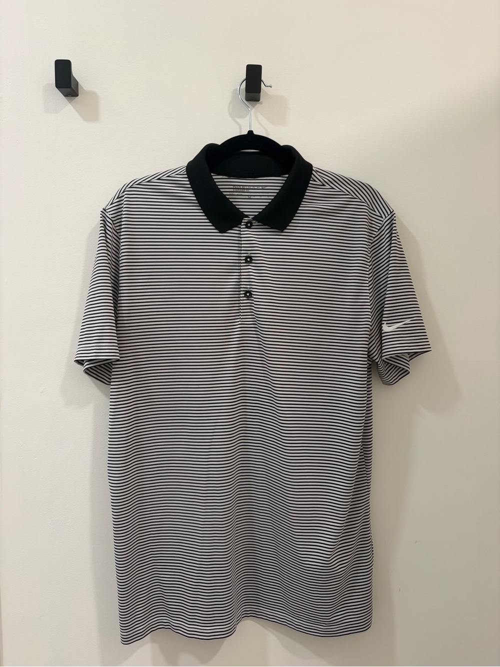 Nike - Black and White Stripe - Dri Fit - Golf Shirt